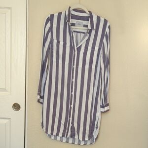 Rails Navy and White Striped Shirt